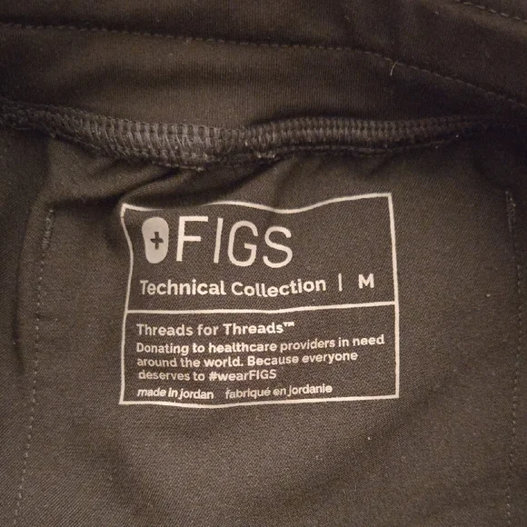 Figs High Waisted Black Women's Scrub Pants - Picture 2 of 3